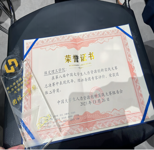 保定理工学院‖管理学院‖喜报：热烈庆祝我院人力资源管理专业学生参加第八届HRU中国大学生人力资源创新实践大赛总决赛荣获团体二等奖